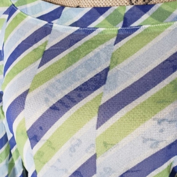 NWOT New York & Co. Lime & Purple Mesh Shirt - Picture 4 of 6